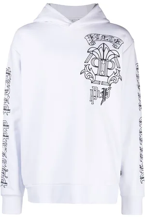 Philipp Plein Skull-print logo-embroidered hoodie