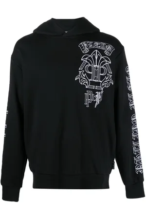 Philipp Plein Skull-print logo-embroidered hoodie