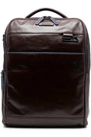 Piquadro Logo-plaque leather backpack