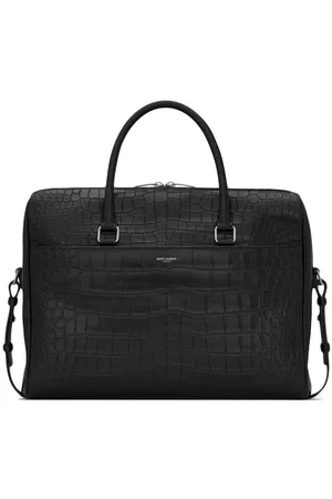 Saint Laurent Homem Pastas Negócios & Laptop - Crocodile-effect leather briefcase
