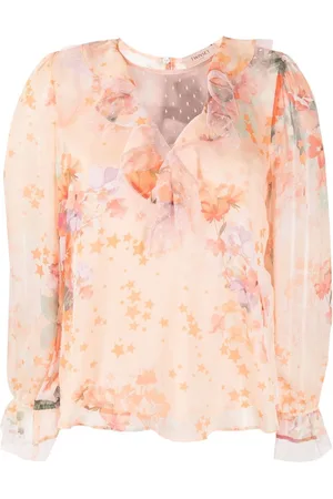 Twin-Set Ruffled floral-print blouse