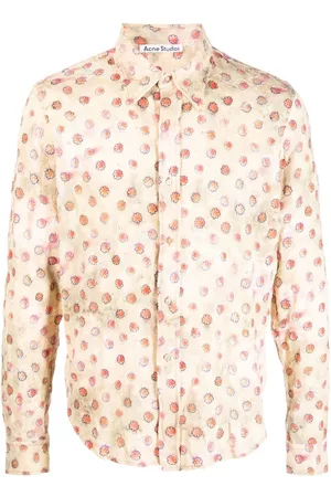 Acne Studios Homem Camisa Formal - Floral-print cotton shirt