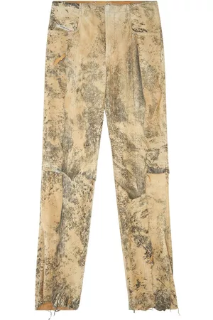 Diesel P-Savage distressed leather trousers