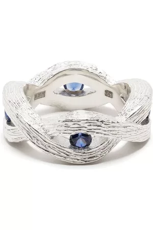 Bleue Burnham Homem Anéis - Woven Stem sapphire ring