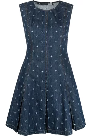 Love Moschino Mulher Mini Vestidos Assimetricos - Frayed cut-out denim mini dress