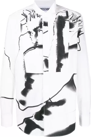 Moschino Homem Camisa Formal - Graphic-print button-up shirt