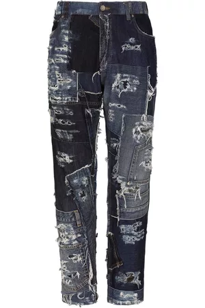 Dolce & Gabbana Ripped-design tapered jeans