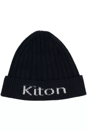 Kiton Homem Chapéus - Ribbed-knit logo beanie