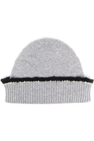 Barrie Shearling-trim cashmere beanie