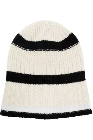 Barrie Textured stripes cashmere beanie hat