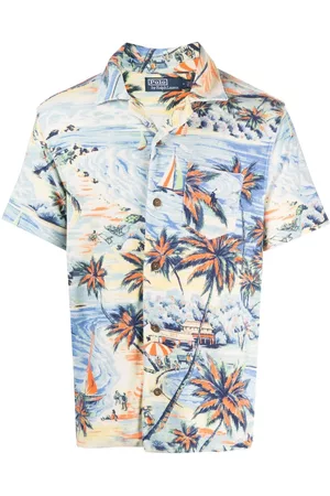 Ralph Lauren Homem Camisa Formal - Tropical-print cotton-blend shirt