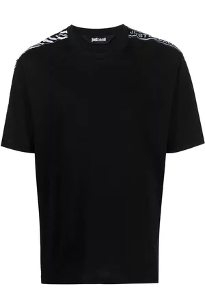 Roberto Cavalli Homem T-shirts & Manga Curta - Striped sleeve t-shirt