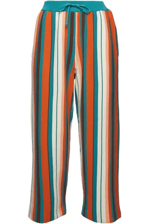 La DoubleJ Vertical-stripe cropped trousers