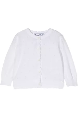 Tartine Et Chocolat Menino Pullovers e Camisolas de Malha - Scalloped-edge knit cardigan