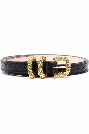 By Far Croc-effect leather belt