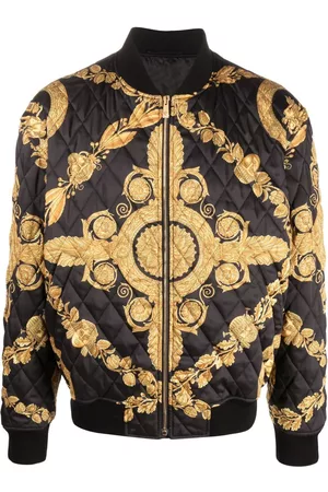 VERSACE Homem Casacos Baseball - Maschera Baroque-print quilted bomber jacket