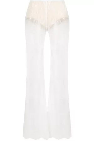 Patrizia Pepe Floral-lace flared trousers