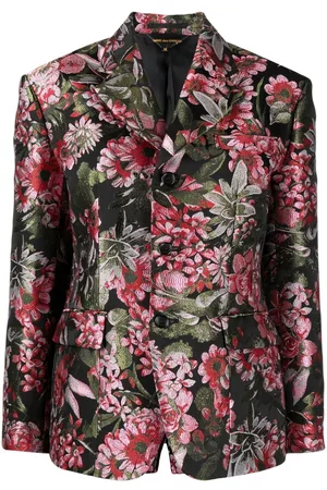 Comme des Garçons Mulher Blazer estampado - Single-breasted floral-print blazer