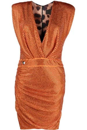 Philipp Plein Rhinestone fitted dress