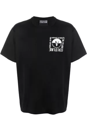 VERSACE Homem T-shirts & Manga Curta - Graphic logo print cotton T-shirt