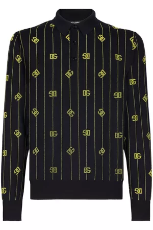 Dolce & Gabbana Logo-jacquard long-sleeve polo shirt