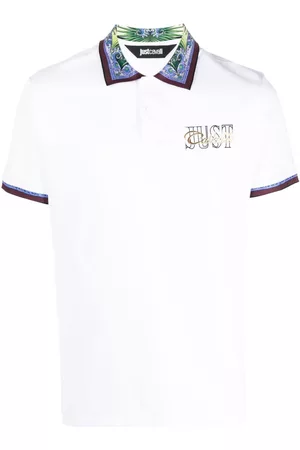 Roberto Cavalli Homem Camisa Formal - Contrasting-border cotton polo shirt