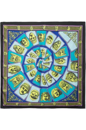 VERSACE Homem Cachecóis & Echarpes - Baroque pattern-print silk scarf