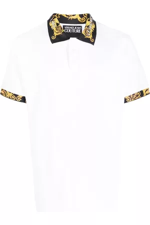 VERSACE Barocco-print shirt-sleeve polo shirt