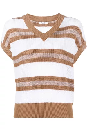 PESERICO SIGN Striped knit sleeveless top