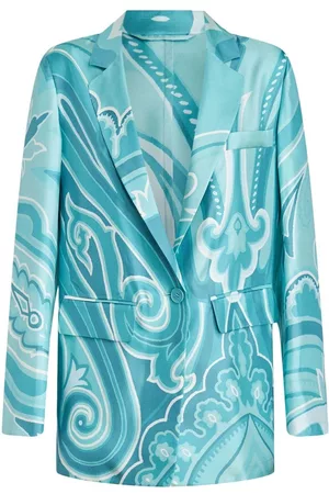 Etro Mulher Blazer estampado - Swirl-print silk blazer