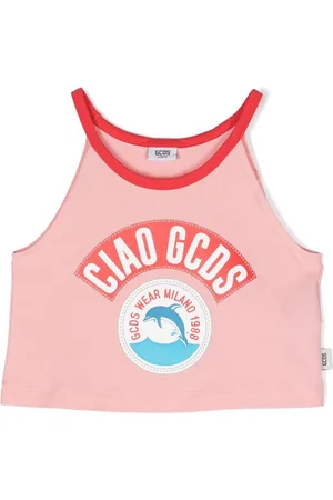 GCDS Logo-print cotton tank top