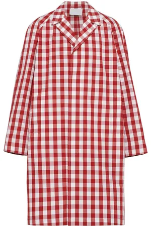 Prada Gingham-check cotton coat