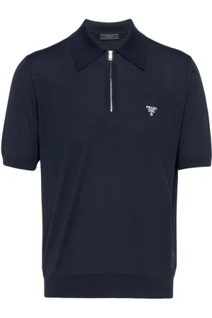 Prada Half-zip wool polo shirt