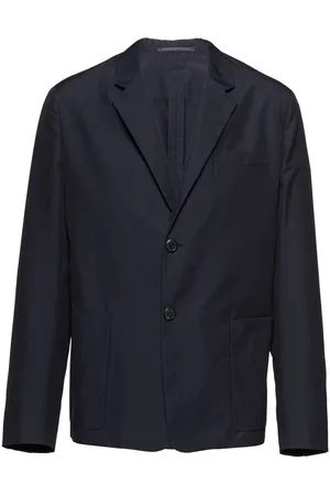 Prada Triangle logo cotton blazer