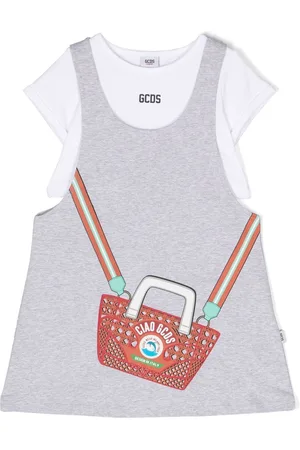 GCDS Logo-print short-sleeve cotton dress