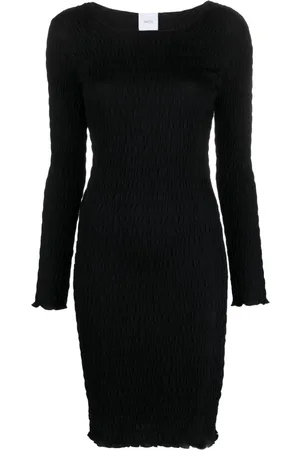 Patou Textured-finish long-sleeve dress