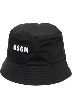 Msgm Menina Chapéus - Logo-print detail bucket hat