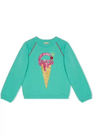 Gucci Menina Camisolas com capuz - Sequin-embellished ice cream sweatshirt