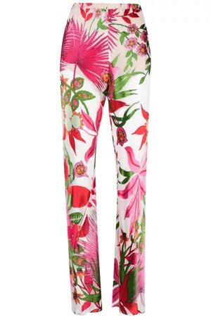 Cult Gaia Mulher Calças Estampadas - Floral-print trousers