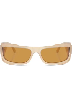 VERSACE Logo-plaque rectangular-frame sunglasses