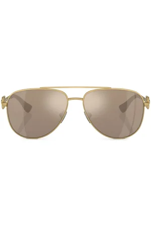 VERSACE Logo-plaque pilot-frame sunglasses