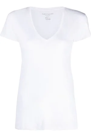 Majestic Scoop neck linen-blend T-shirt