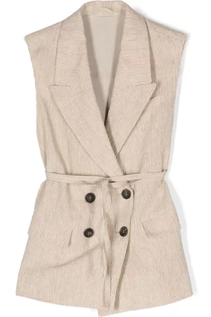 Brunello Cucinelli Striped double-breasted waistcoat