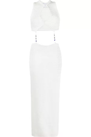 Casablanca Crochet bead-embellished maxi dress
