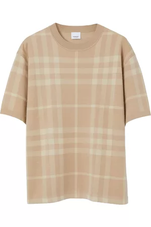 Burberry Plaid-pattern wool-silk T-shirt