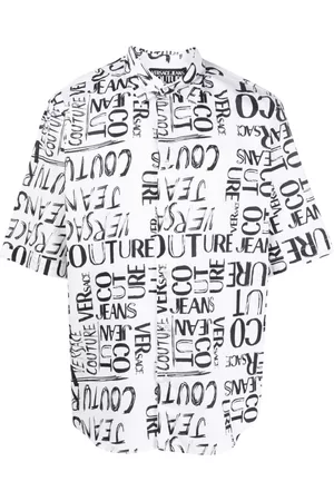 VERSACE Logo-print cotton shirt