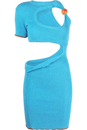 Jacquemus Ribbed-knit cut-out mini dress