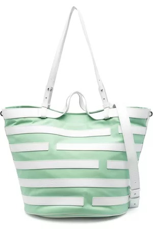 Casadei Mulher Tote - Stripe-pattern leather tote bag