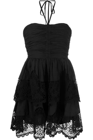 ULLA JOHNSON Lace-detail halterneck minidress