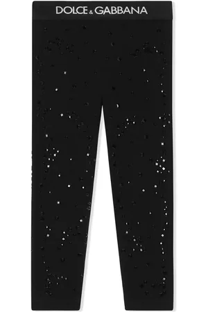 Dolce & Gabbana Interlock rhinestone-embellished leggings